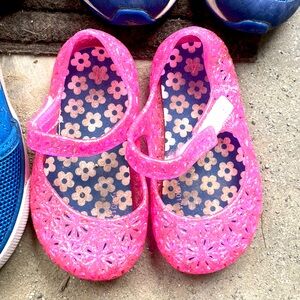 Cute jelly glitter pink toddler shoes size 4